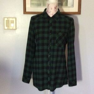 Ci Sono Black & Green Flannel Shirt